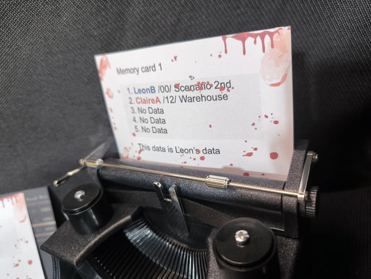 Máquina de escribir Resident Evil con música de sala de guardado y movimiento