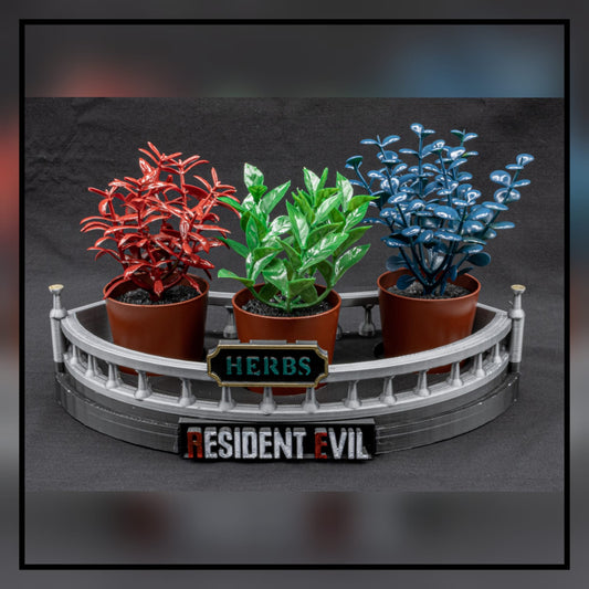 Lote de plantas curativas Resident evil + Expositor