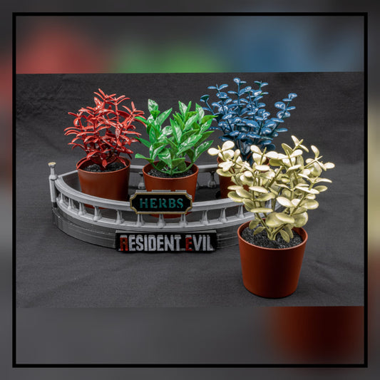 Lote de plantas curativas Resident evil + Expositor