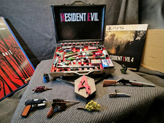 Maletín de armas y objetos Resident evil 4 Original y remake, puzzle de piezas intercambiables